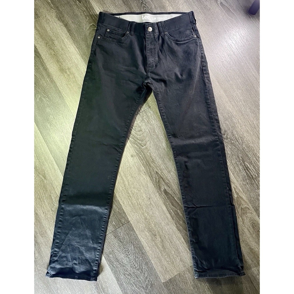 Lee Men's Classic Regular Fit Straight Leg Jeans Denim Pants Double Black 33x34